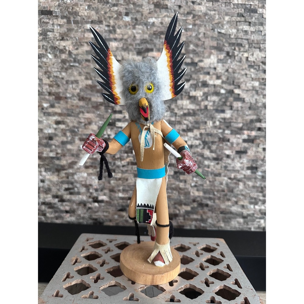 Native American Eagle Dancer Kachina Doll Hand Painted‎ Wood Figure 12 Inch